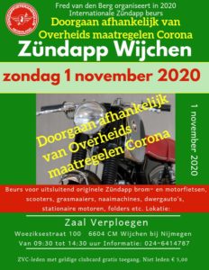 Zundapp beurs December 2020 Corona maatregelen