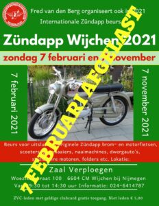 Zundapp Wijchen 7 februari afgelast