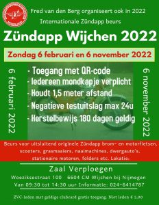 Zundapp Wijchen 6 februari 2022 gaat door