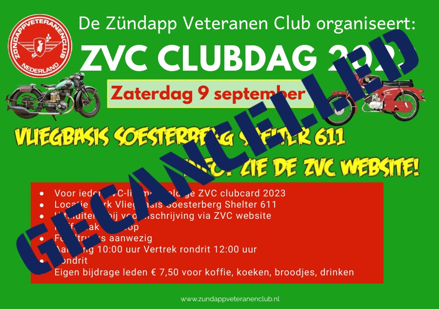 ZVC Clubdag is gecanceld/vervallen.