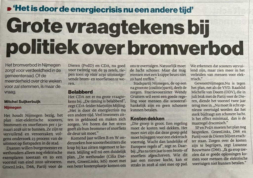 Bromverbod Nijmegen Zundapps etc  