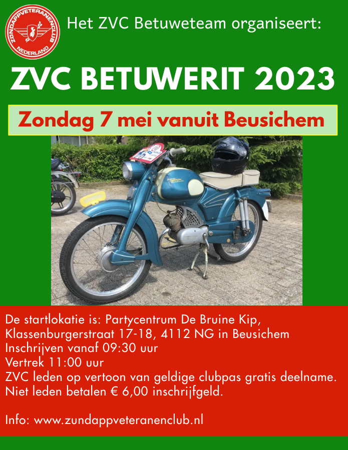 Zündapp tour Beusichem Holland le 7 mai 2023 Betuwerit-2023-alternatiefje-Rob